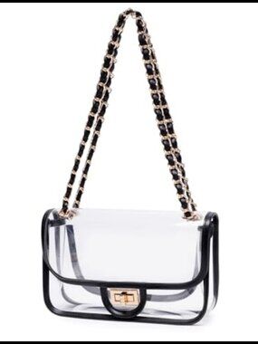 Clear PVC Purse Crossbody Bag Stadium Approved Concert Handbag